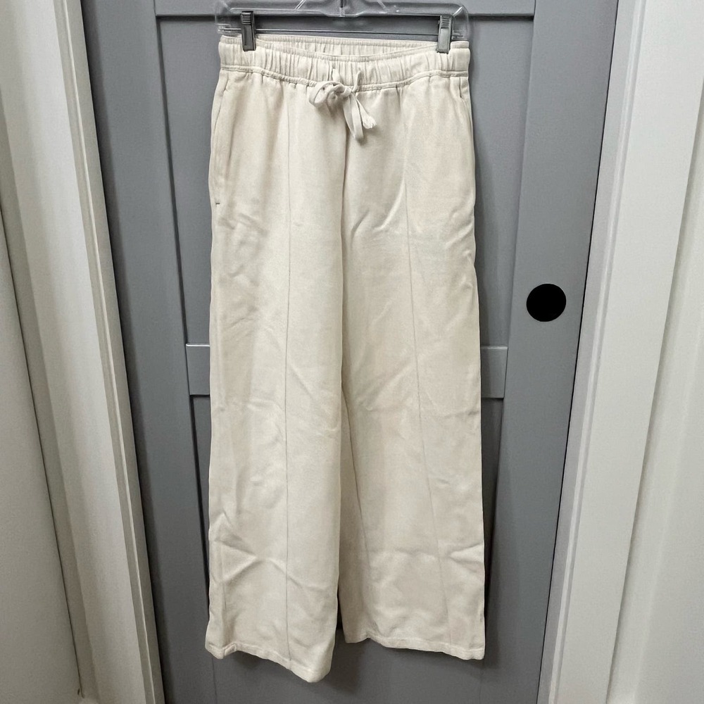 Size M American Vintage Women’s Wide Leg Drawstring & Elastic Waist pants Cream